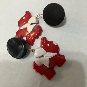 Vintage scotty scottie dogs dangling earrings clips